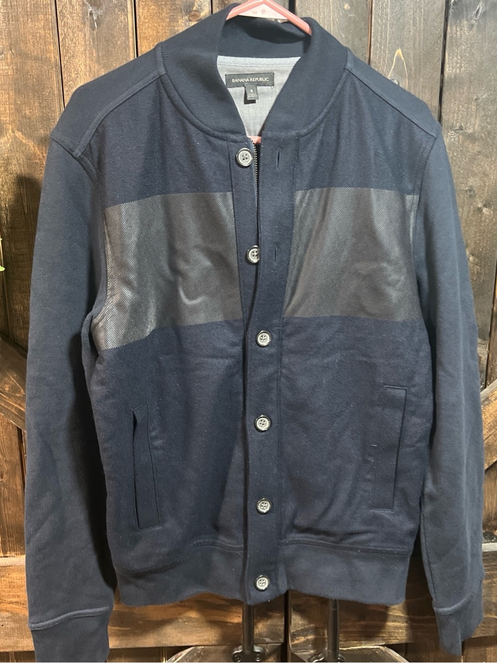 Banana Republic Navy & Black Men's Bomber Jacket